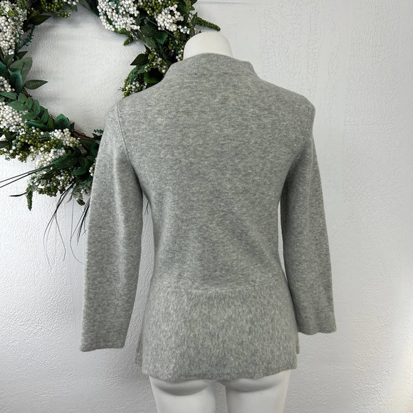 Ann Taylor Gray Mock neck peplum sweater - Picture 4 of 7